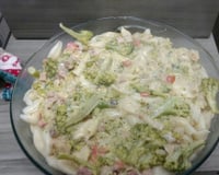 Macarrão com brócolis e creme branco