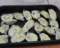 Ostras gratinadas com requeijão