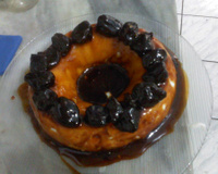 Flan de coco com calda de ameixa diet