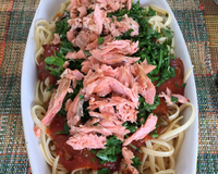 Fusilli especial com salmão defumado