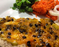 Filé de linguado ao molho de maracujá com alho poró (fit)