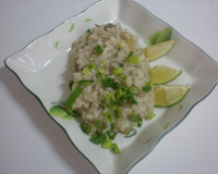 Risoto com funghi e gorgonzola