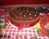 Bolo de chocolate com  morango