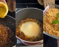 Nem de cebola, nem de banana: todo o Natal eu faço uma farofa de maracujá molhadinha que minha família ama