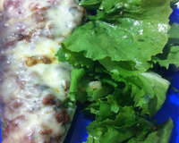 Canoa de abobrinha recheada com carne moída