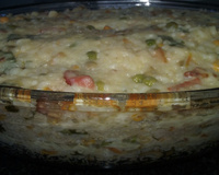 Arroz de forno com calabresa
