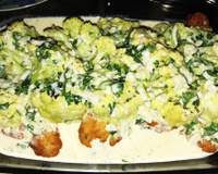 Filé de frango com couve flor ao forno