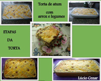 Torta de atum com arroz e legumes