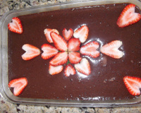 Doce gelado de coco com chocolate