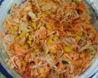 Salada de frango desfiado com cenoura