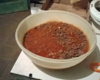 Polenta com carne moida