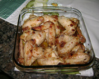 Asa de frango com creme de cebola