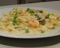 Massa ao molho de camarão e vinho branco