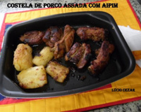 Costela de porco assada com aipim do Lúcio Cezar