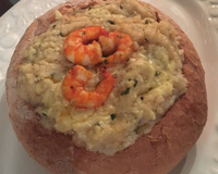 Risoto de Camarão e Gorgonzola no Pão Italiano - Risoto do Feu