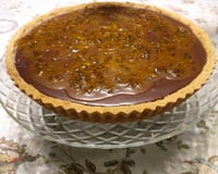 Torta de mousse de maracujá com ganache de chocolate