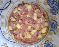 Macarrão com presunto e mussarela