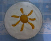 Pavê de creme com pêssego