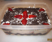 Pavê de morango com chocolate