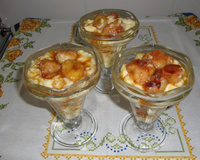 Pudim de banana com canela em taças