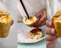 Como fazer pão com ovo - e gema mole - na airfryer em um piscar de olhos no café da manhã ou lanche