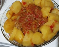 Lagarto assado na pressão com batatas