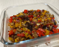 Salada de berinjela e pimentão