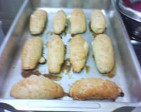 Pão semi folhado de presunto