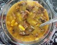 Caldo de mandioca com costela bovina