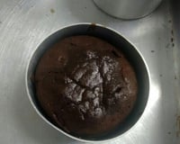 Petit gateau com chocolate em pó