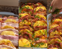 A estrela da ceia de Natal vai ser este lombo com abacaxi e bacon, perfeito para quem ama pratos agridoces