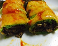 Panqueca de espinafre com carne moída