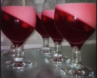 Gelatina com creme rosado