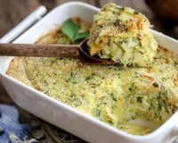 Torta de bacalhau de travessa: é só bater a massa no liquidificador e levar ao forno!