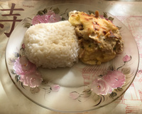 Creme de milho com peito de frango desfiado do Lúcio Cezar