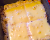 Batata com frango no forno