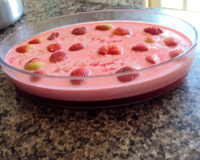 Gelatina com creme rosado