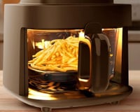 Air fryer com cuba de vidro permite acompanhar o preparo sem abrir a gaveta e está com 46% de desconto