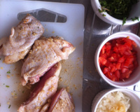 Frango moreninho cozido