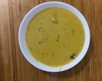 Sopa de inhame, cenoura e creme de leite