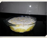 Pavê de abacaxi, coco e doce de leite