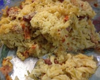 Macarrão ao forno com bacon e mussarela