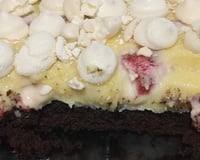 Bolo na travessa de ninho com morangos da Lu