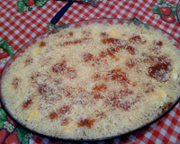Risoto delicioso de frango com bacon ao Forno