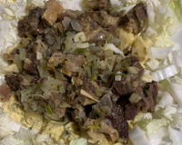 Charque com batata cozida