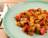 Frango xadrez no microondas