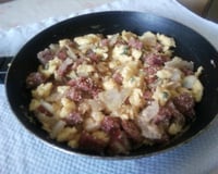 Mexido de ovos com farofa