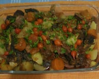 Costela bovina na panela de pressão com linguiça calabresa e bacon