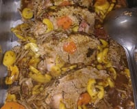 Lagarto recheado ao molho madeira