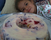 Gelatina colorida sem carboidrato